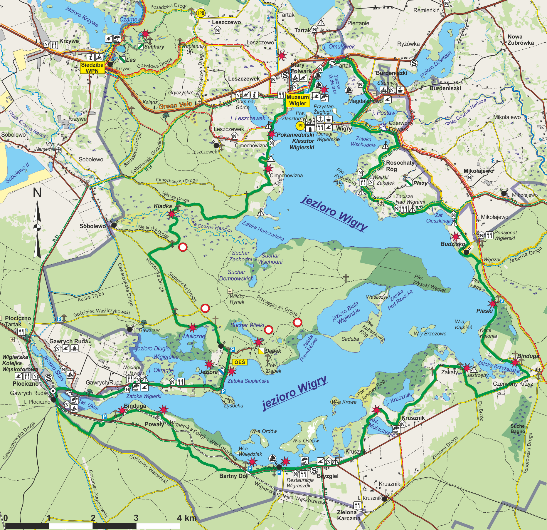 Mapa Wigierskiego Parku Narodowego